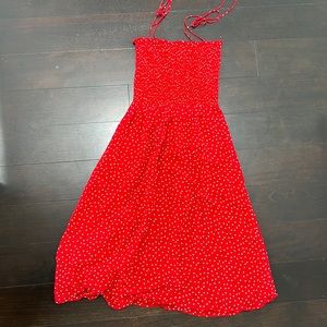 Reformation - red smocked dress